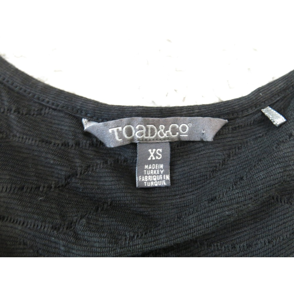 Toad&Co XS Black Samba Wave Tank Dress Organic Cotton Tencel Shift Sundress - Picture 6 of 8